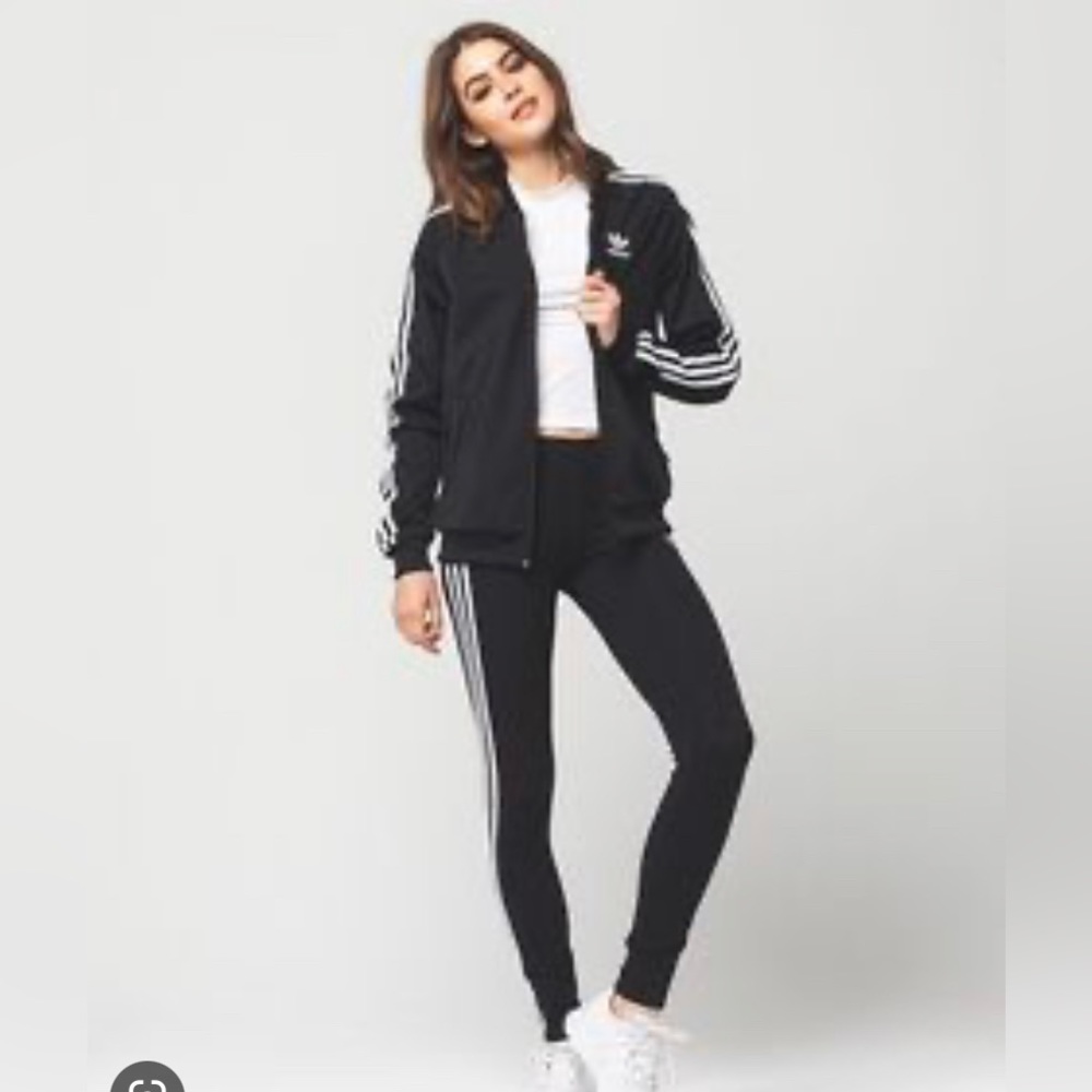 Adidas Women's ESSENTIALS 3-STRIPES TRACK SUIT JOGGER Black/White